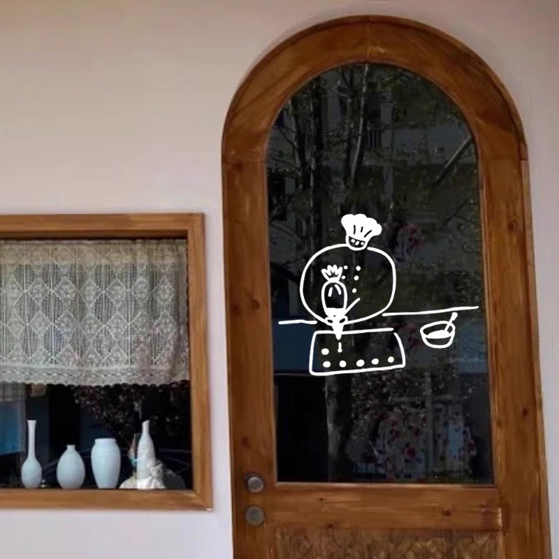 北欧ins简约咖啡奶茶店铺厨房橱窗玻璃门窗拍照背景装饰墙贴画纸,家居饰品,软装墙贴,淘宝优惠券,粉丝福利购,淘宝优惠卷