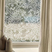 法式 复古风文艺白色蕾丝玻璃窗花防窥静电贴免胶磨砂隐私设计