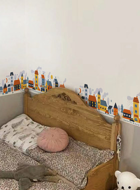 北欧风建筑儿童房pvc踢脚线墙贴