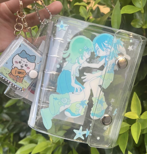 南边的小狗铺原创眼泪少女m5活页壳手帐活页本蓝色清透大海梦幻