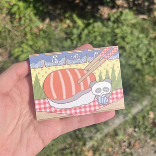 分装-南边的小狗铺原创可爱古早迷你便签熊猫日式拼版便签