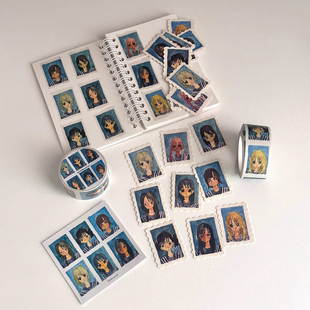 分装-打包可爱原创款证件照系列水彩手帐本和纸胶带拼贴贴纸