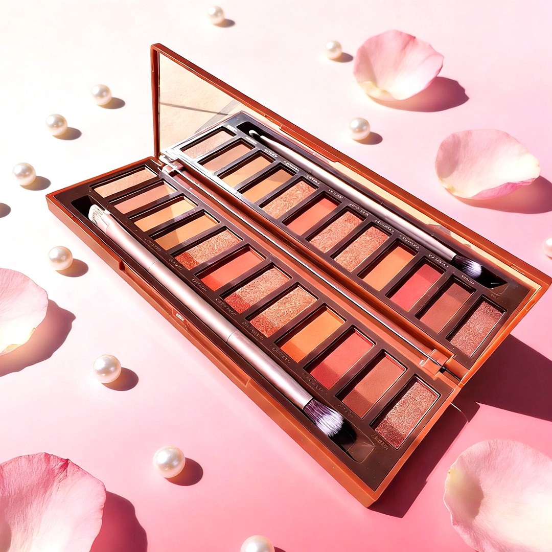 网红同款十二色眼影盘珠光哑光大地色系南瓜色系彩妆盘一盒带刷子