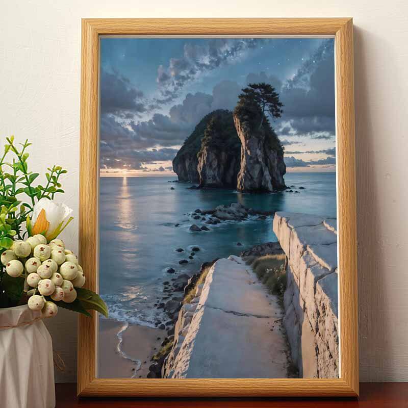 坤海岸搞笑山水油画爱坤装饰画蔡徐坤肖像挂画ikun创意礼物北欧风