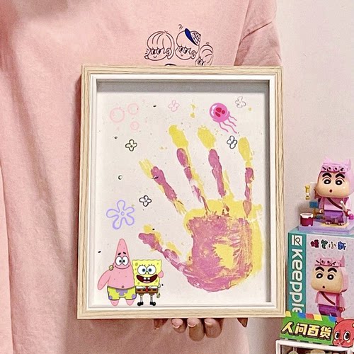 情侣手印画diy手工礼物手印画
