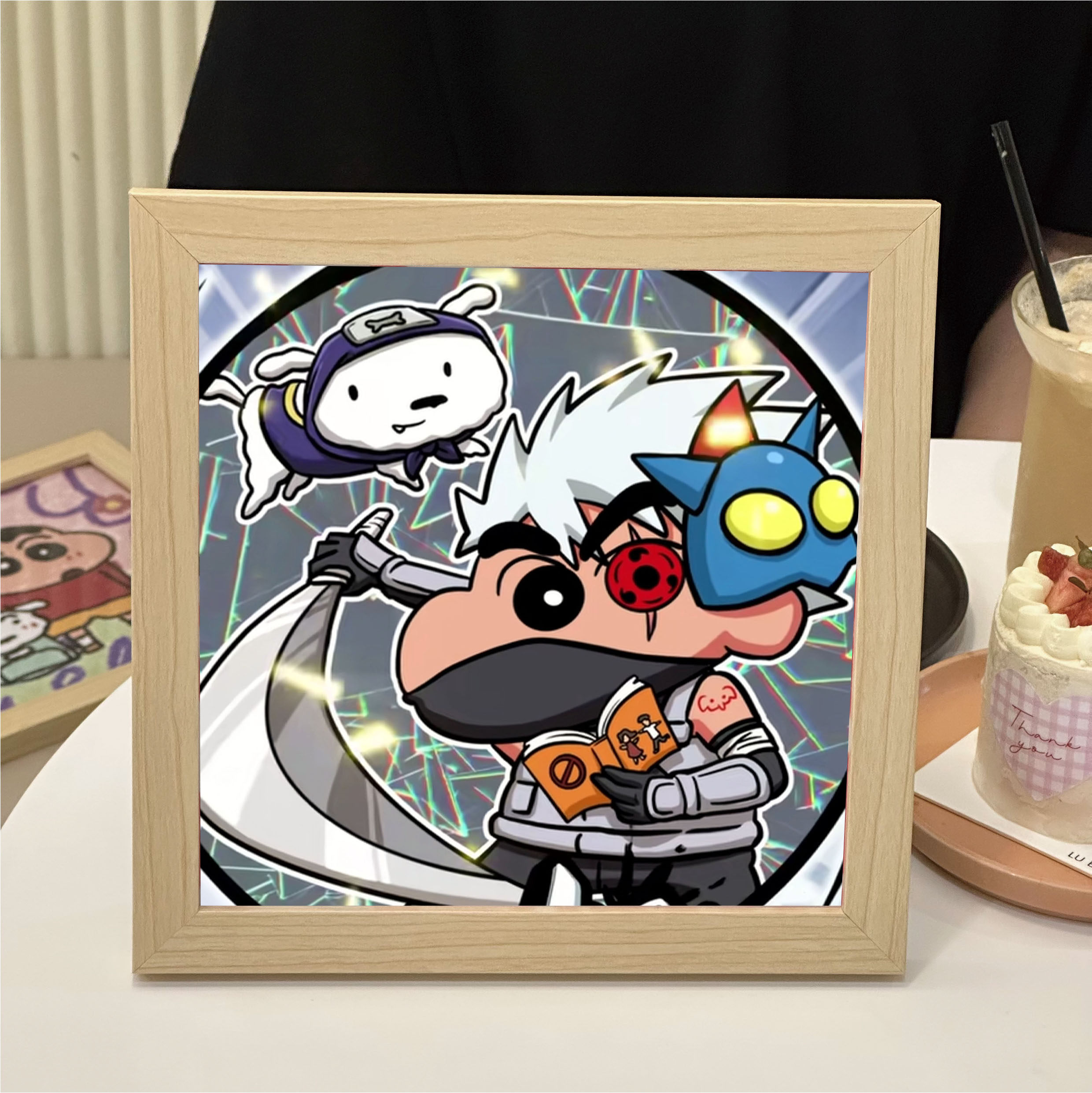 抖音同款蜡笔小新火影卡卡西恶搞相框摆件挂件生日礼物房间卧室潮