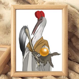 鹤仙人四妹金丹搞笑挂画桌面相框黑神话悟空周边摆台漫展装饰画潮