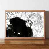 咒术回战五条悟黑白意难平遗照桌面摆件二次元 装 饰画漫展整活周边