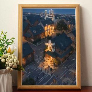 鸡你太美搞笑挂画蔡徐坤ikun错觉街景图客厅卧室挂画沙发背景墙画