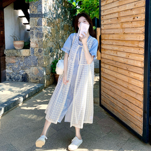 搭配一整套衬衫 镂空罩衫 夏装 蕾丝连衣裙套装 裙两件套 女2025年新款