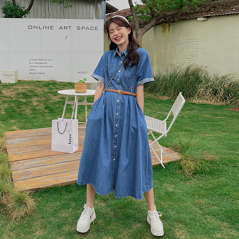 超好看牛仔连衣裙女夏季2024