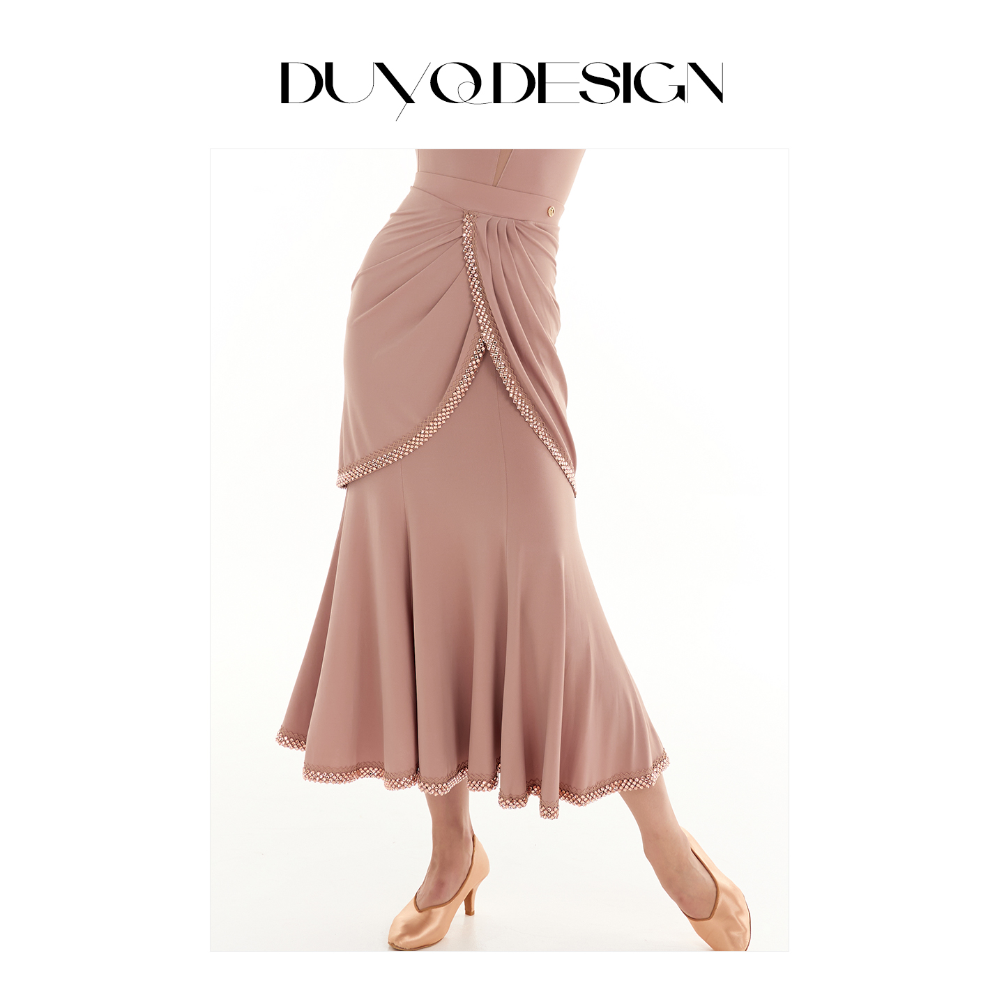 015原创褶皱长裙国标摩登舞女士