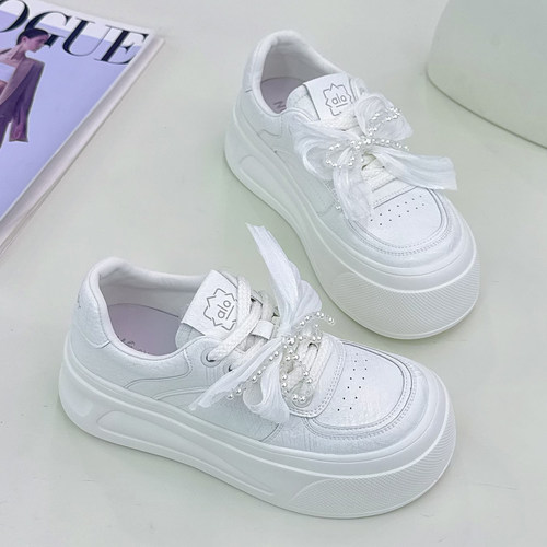 夏薄女通勤厚底小白鞋软底不累脚