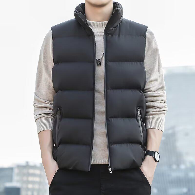 새로운 조끼 남자의 인기있는 가을 겨울 면화 조끼 청소년 패션 남성용 다목적 느슨한 따뜻한 유행 양복 조끼 재킷
