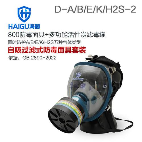 海固HG-800全面具防毒全面具D-A/B/E/K/H2S-2滤毒罐 综合防毒气