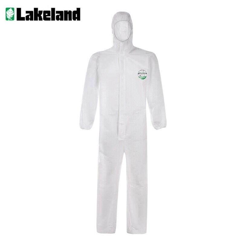 雷克兰Lakeland一次性防护服防尘防化白色带帽连体服赛服佳ES