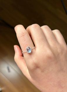 海蓝宝银质戒指