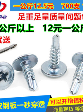 十字大扁头钻尾螺丝自攻自钻燕尾钉带垫钻尾大圆头华丝司M4.2*136