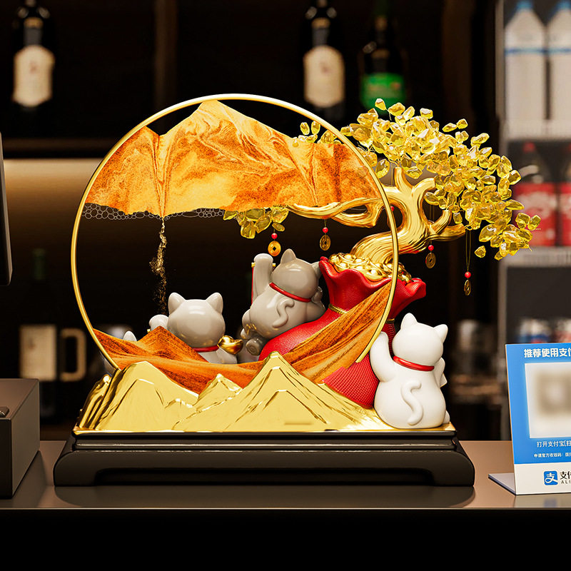新中式发财树招财猫摆件开业礼物客厅店铺前台装饰品乔迁新居礼品,家居饰品,国学摆件,淘宝优惠券,粉丝福利购,淘宝优惠卷