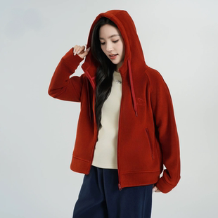 户外运动秋冬新款 奥粒绒抓绒衣加厚保暖连帽露营百搭上衣休闲外套