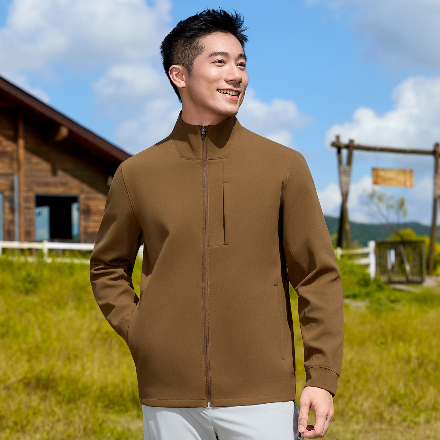 运动外套立领商务休闲宽松版长袖秋冬企业工作服风衣男女同款夹克