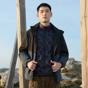 三合一羽绒冲锋衣男女户外山系露营防水登山服进藏可拆卸保暖外套