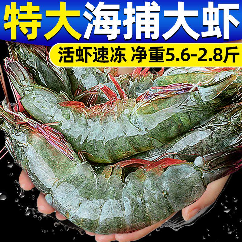东上御品新鲜大虾冷冻特大基围虾白虾冻虾青虾一整箱海鲜批发