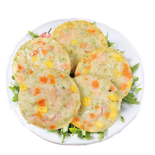 东上御品 果蔬虾饼鲜虾饼大颗粒儿童早餐半成品160g油炸饼虾排