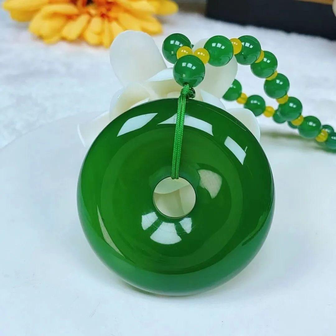 天然帝王绿玉髓平安扣吊坠