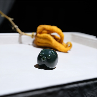 住朴-和田玉小摆件 把玩件 香插 苏工雕件青玉猪摆件香插细度好