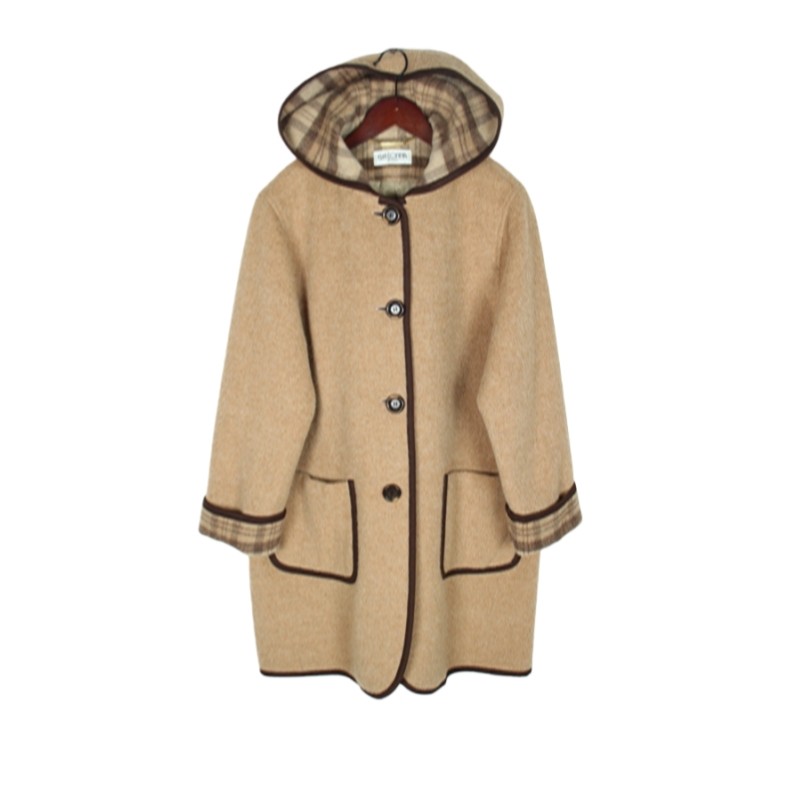 vintage日本制 高端中古复古毛领毛呢中长款混羊绒羊毛大衣外套 S,女装/女士精品,毛呢外套,淘宝优惠券,粉丝福利购,淘宝优惠卷