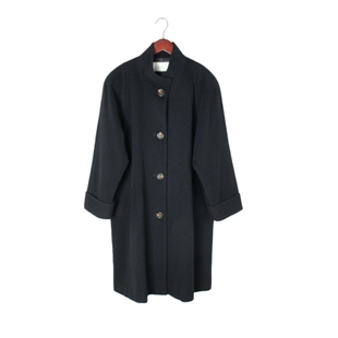 vintage日本制 高端中古复古毛领毛呢中长款混羊绒羊毛大衣外套 R