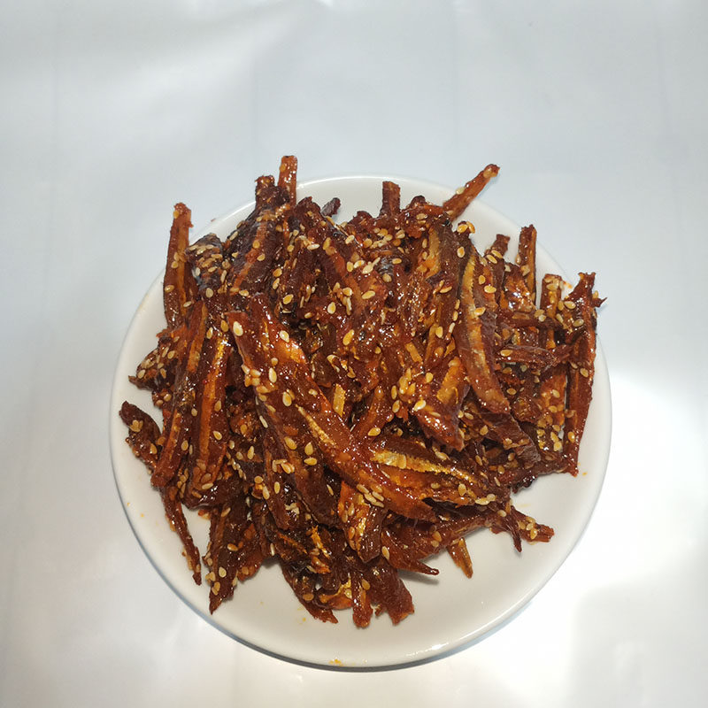 香辣银鱼仔湛江特产风味小银鱼即食海味零食一口香车公仔鱼干配粥