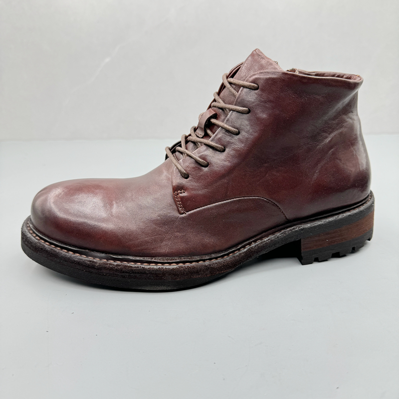 复古马丁靴短靴水洗马皮固特异