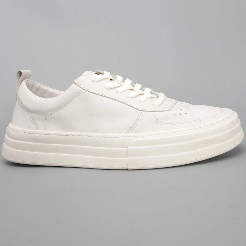 透气潮流板鞋真皮小白鞋厚底