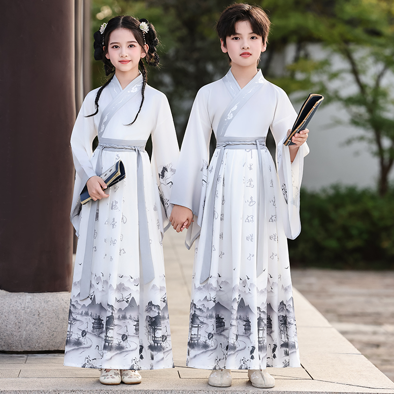 唐代古装汉服国学服李白成人儿童杜甫诗人服装屈原书生话剧演出服