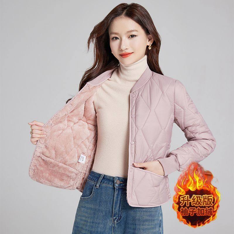 冬季新款羽绒棉服女加绒修身加厚