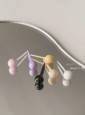 生物瓷耳钉养耳洞豆豆耳钉叠戴小巧防过敏耳针睡觉免摘耳饰骨瓷