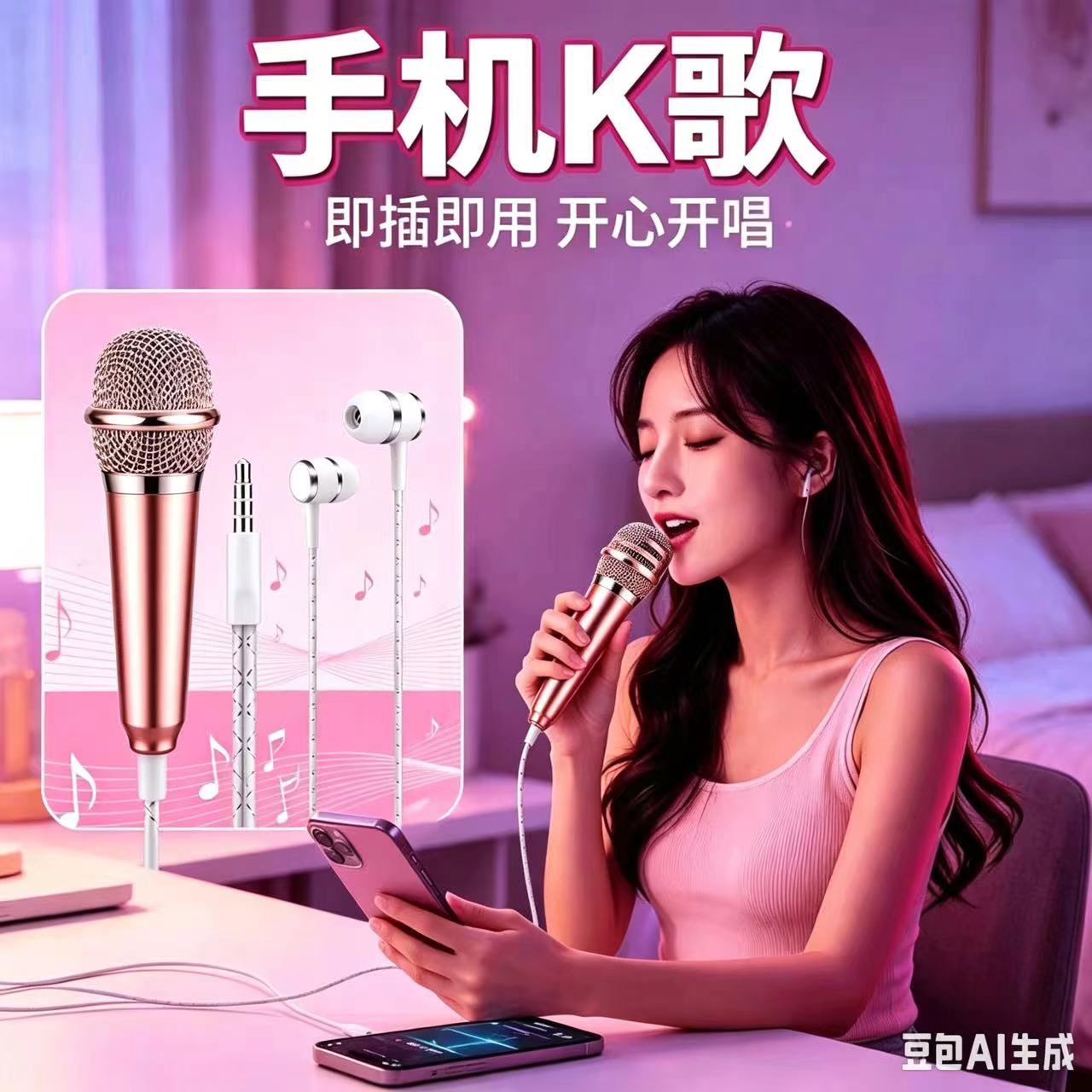 迷你麦克风专用全民神器asmr耳机唱歌直播音控手机话筒通用