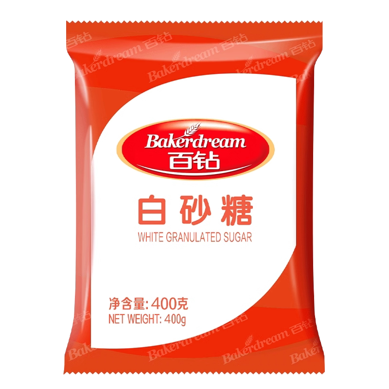 百钻烘培精制严选单晶百钻食用白砂糖烹饪家用商用烘焙包装400g