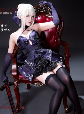 黑saber阿尔托利亚吾王cos礼服