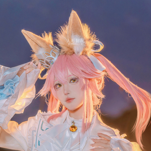 人形制衣cosplay头饰配件 Fate玉藻前cos花车迅游假发道具耳朵