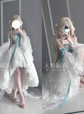 小叽封面洋装cos女纯白花嫁婚纱