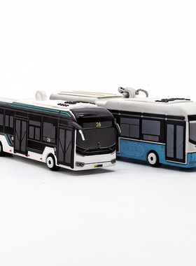 1:110上海公交车模型申沃客车白金刚IEV109系纯电动客车摆件钥匙