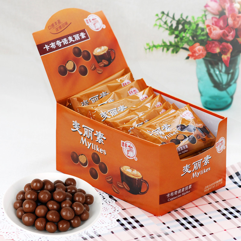 梁丰卡布奇诺麦丽素牛奶夹心巧克力礼盒代可可脂