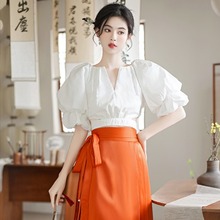 汉服女2024新款唐装女装中国风年轻款改良上衣新中式马面裙女套装