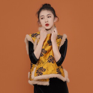 拜年服唐装上衣过年衣服新年战袍冬季新中式女装国风改良中式马甲