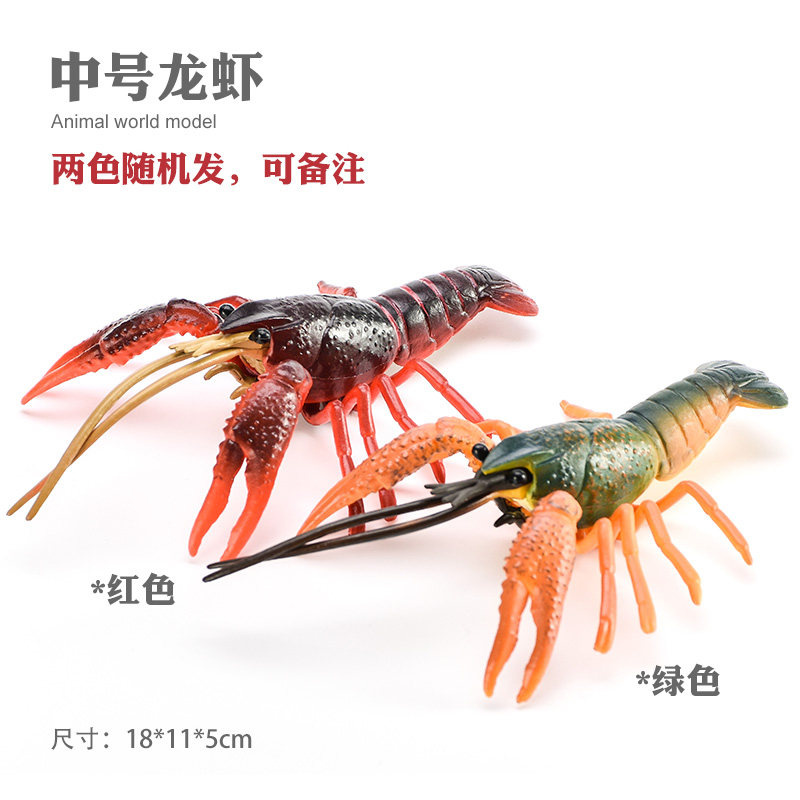 儿童仿真海洋动物玩具模型龙虾罗氏虾青虾黑虎虾澳洲龙虾草虾3-6