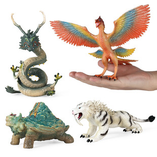 仿真中国神话四大神兽魔兽手办玩偶摆件模型玩具青龙白虎朱雀玄武