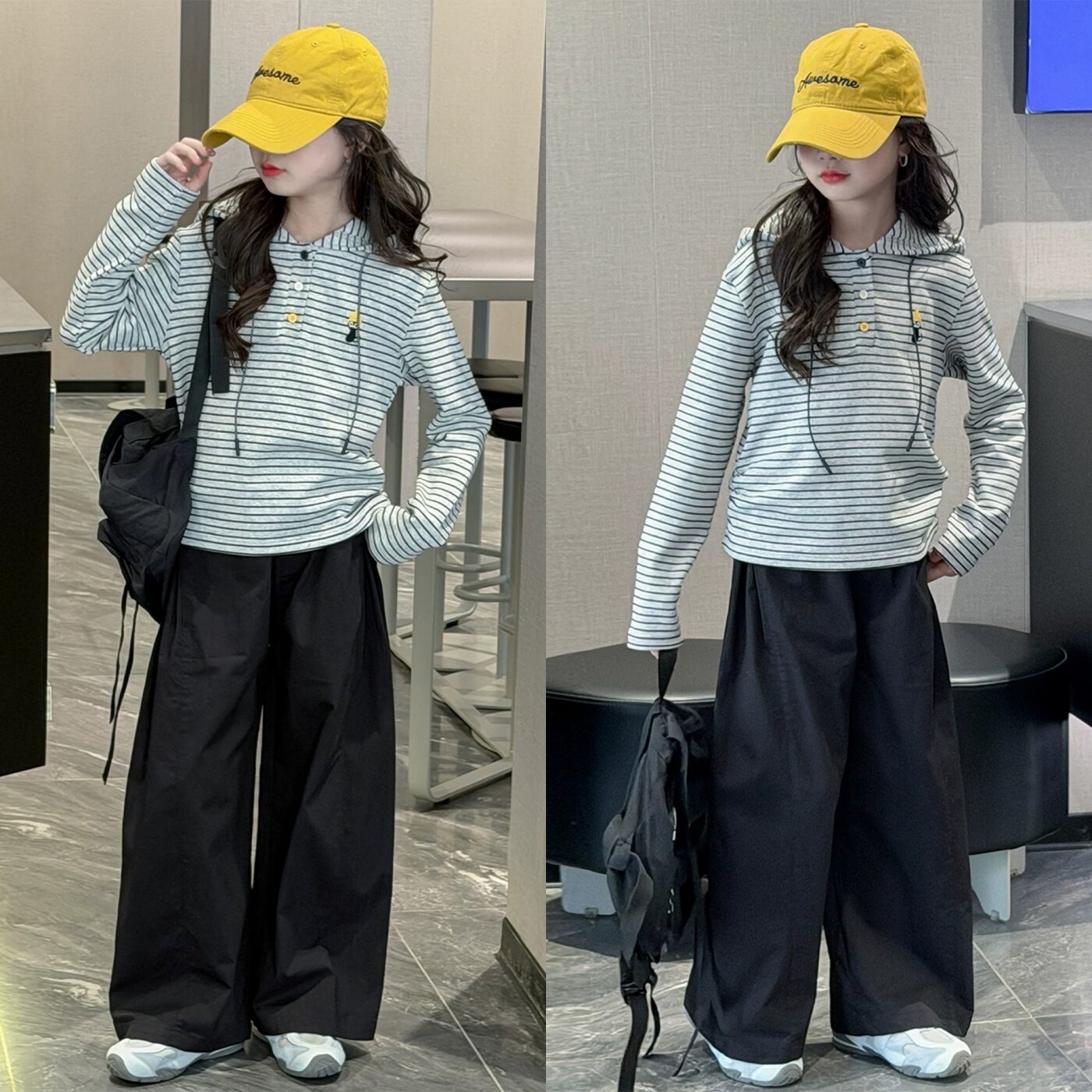 2026春季女童连帽长袖T恤洋气